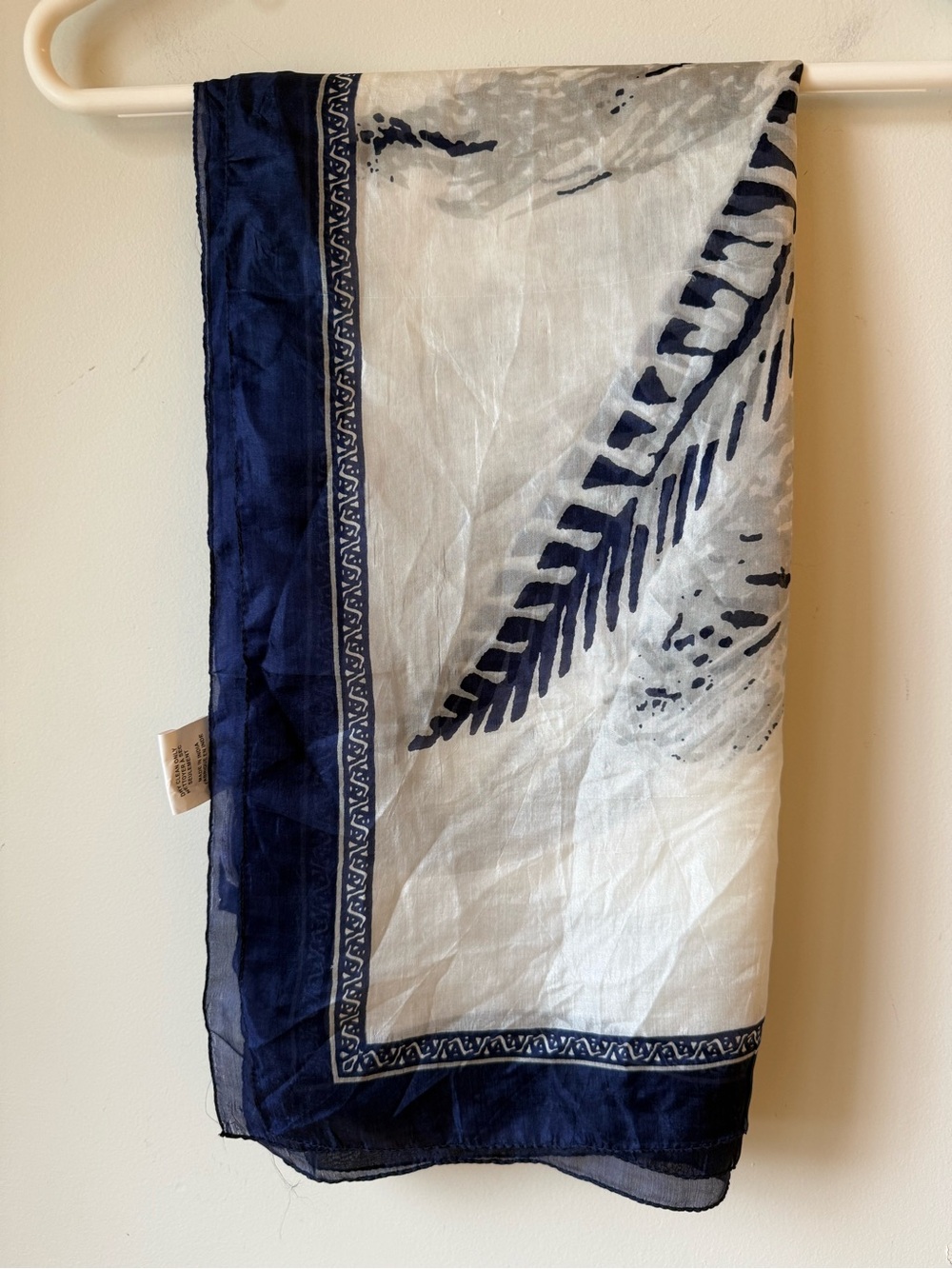 Aphorism 100% Silk scarf sheer blue gray white
36 x 70” large rectangular - Picture 6 of 6